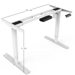 Elektrisch verstelbaar bureau - 160x80 cm - Single motor - Zwart / Antraciet