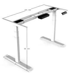 Elektrisch verstelbaar bureau - 180x80 cm - Dual motor - Zwart / Donker eiken