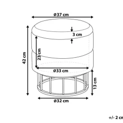 ELGIN - Poef - Zwart - 37 cm - Fluweel