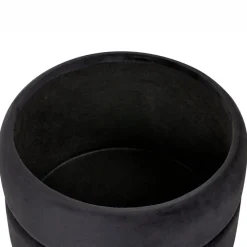 ELGIN - Poef - Zwart - 37 cm - Fluweel