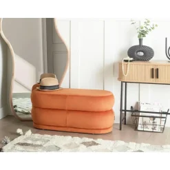 ELLENDALE - Bankje - Oranje - Fluweel