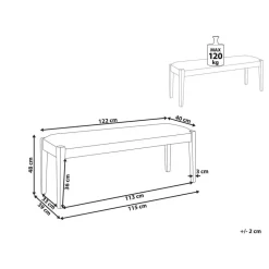 ELYRIA - Bankje - Grijs - Polyester
