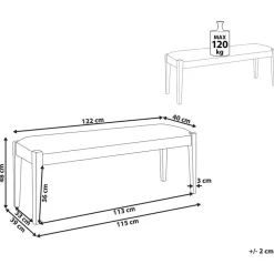 ELYRIA - Bankje - Grijs - Polyester