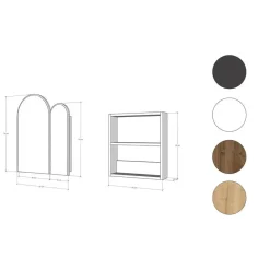 Emob Houten Zwart Badkamerkastje - 100% MDF - 45 cm Hoogte