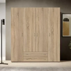 Emob Kledingkast Base - 160 x 52 x 177 cm - Wotan Oak-design