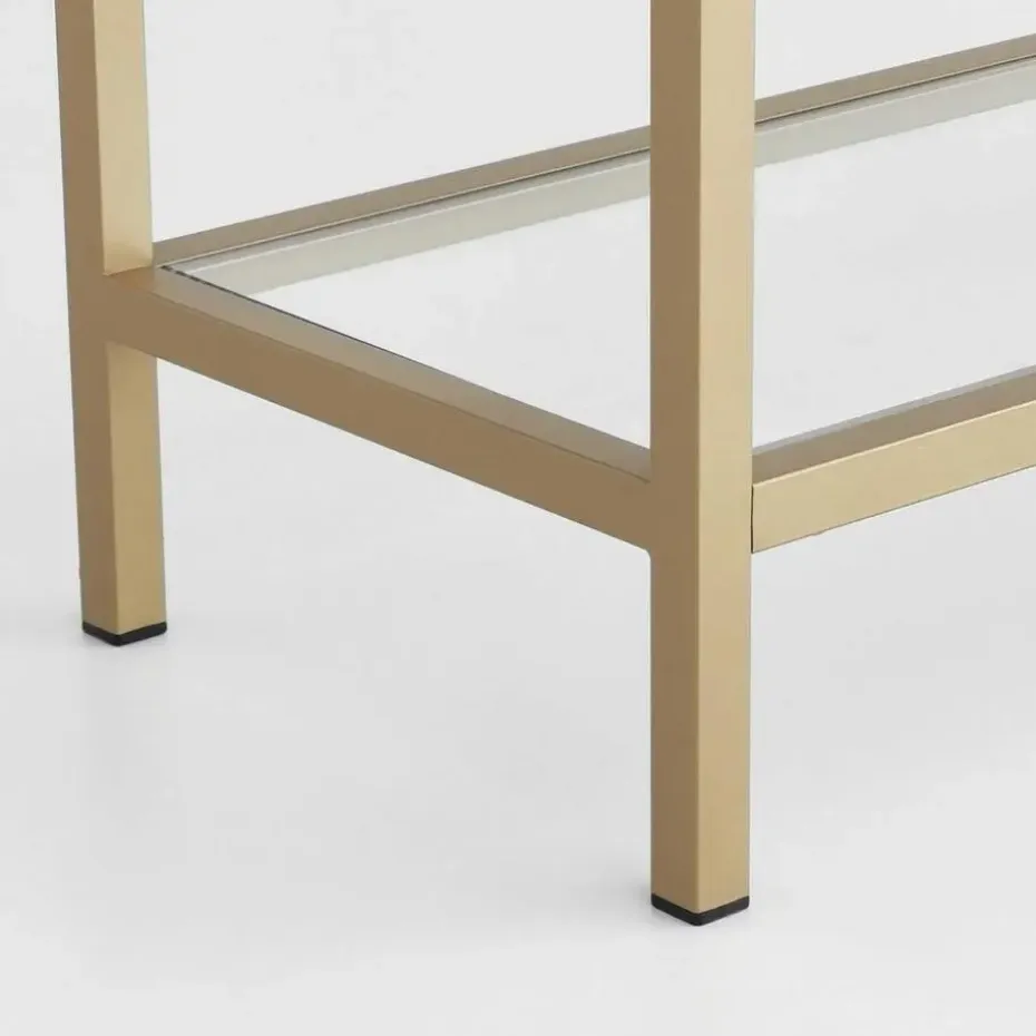 Emob Locelso Boekenplank - Gehard Glas - Metalen Frame - Goud