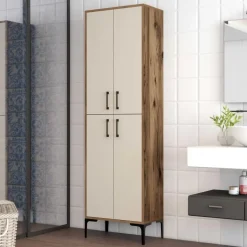 Emob Multifunctionele kast Woody Fashion - 60 x 35 x 200 cm - Walnut Cream
