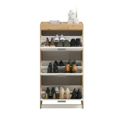 Emob Schoenenkast Paris - 64 x 38 x 126 cm - Wit