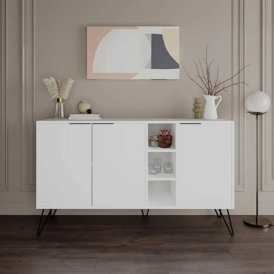 Emob Woody Fashion Console - 18 mm dik - 142x83x35 - Wit