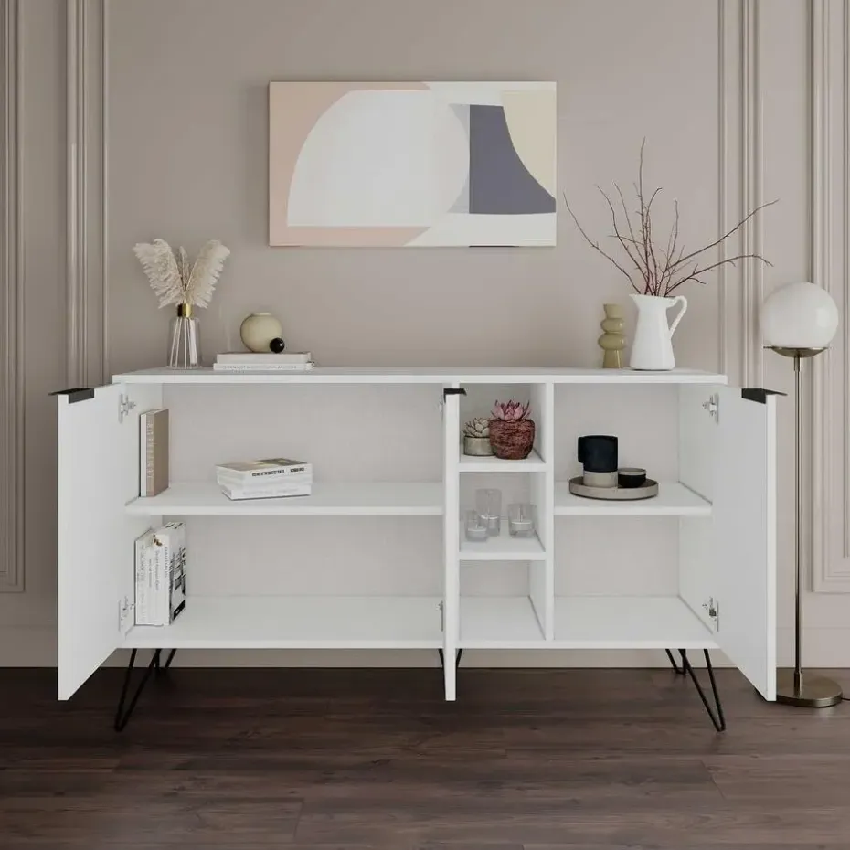 Emob Woody Fashion Console - 18 mm dik - 142x83x35 - Wit