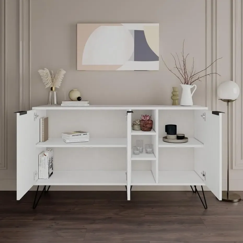 Emob Woody Fashion Console - 18 mm dik - 142x83x35 - Wit