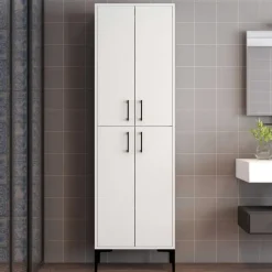 Emob Woody Fashion multifunctioneel kabinet - 18 mm dik - metalen poot wit