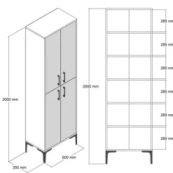 Emob Woody Fashion multifunctioneel kabinet - 18 mm dik - metalen poot wit