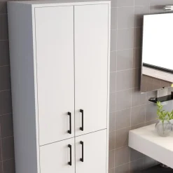 Emob Woody Fashion multifunctioneel kabinet - 18 mm dik - metalen poot wit