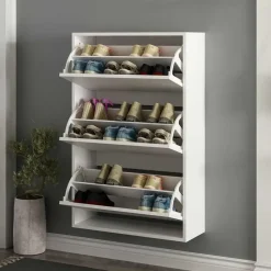 Emob Woody Fashion Schoenenkast - 18mm Dik, 70x109x25cm - Wit