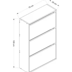 Emob Woody Fashion Schoenenkast - 18mm Dik, 70x109x25cm - Wit