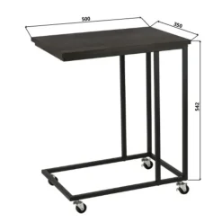 ERRO Bijzettafel op wieltjes - 50x35x60cm - zwart