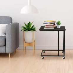 ERRO Bijzettafel op wieltjes - 50x35x60cm - zwart