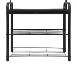 ERRO Kapstok met schoenenrek - 72x34x183cm - zwart