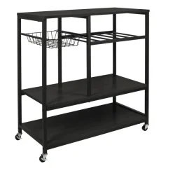 ERRO Keukentrolley op wieltjes - keukenrek - 80x40x85cm - zwart