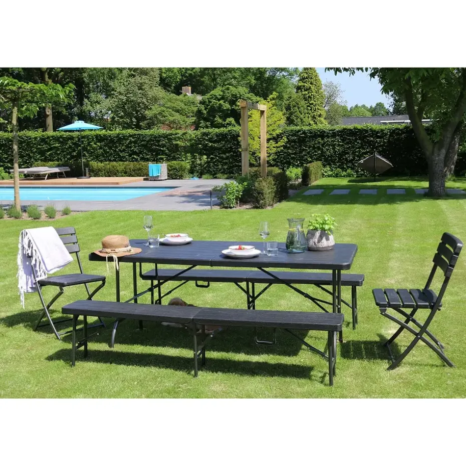 ERRO Tuinbank inklapbaar - 180cm - houtlook