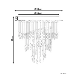 ESMELLE - Kroonluchter - Zilver - ⌀ 35 cm - Kristal