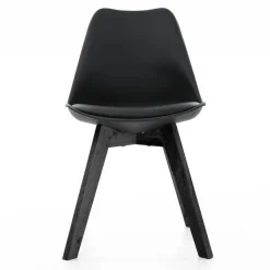 Essence Madera Eetkamerstoel Zwart - Zwarte Houten Poten