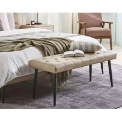 ESSONNE - Hocker - Beige - Kunstleer