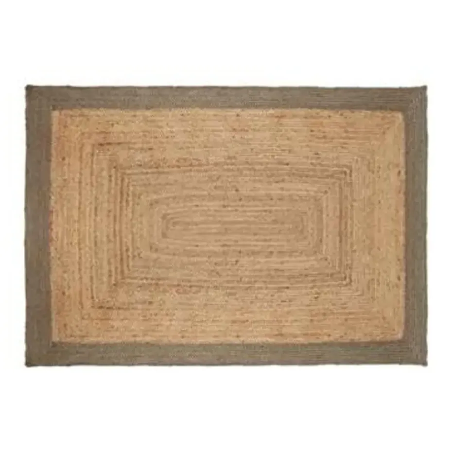 Eva Interieur Vloerkleed Jute - Naturel/Groen - 140x190