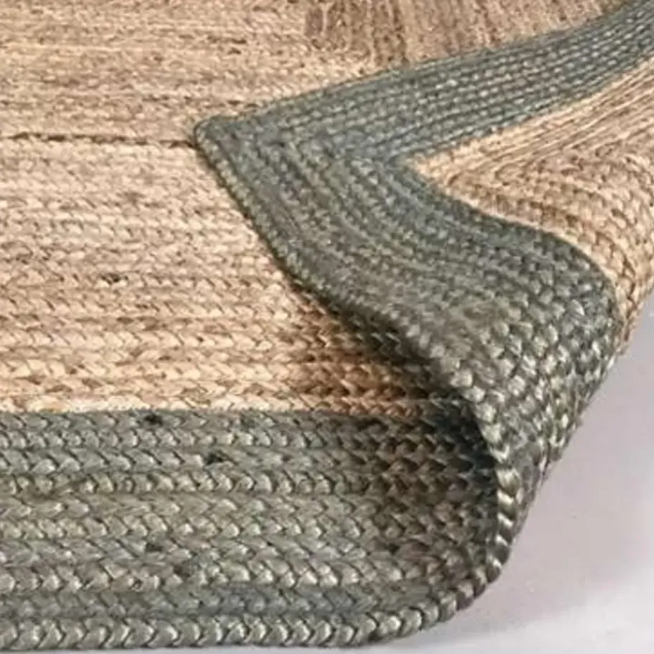 Eva Interieur Vloerkleed Jute - Naturel/Groen - 140x190