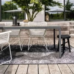 Eva Interior Buiten vloerkleed - Sage- Zwart - 200x290 cm