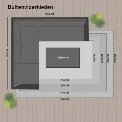 Eva Interior Buitenkleed Grijs Frost - 200 x 200 cm