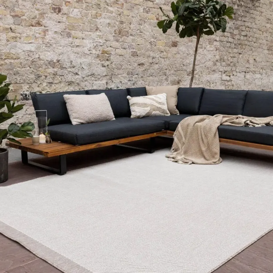 Eva Interior Buitenkleed Border Naturel/wit - 290 x 200 cm