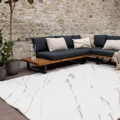 Eva Interior Buitenkleed Marble naturel/wit - 290 x 200 cm