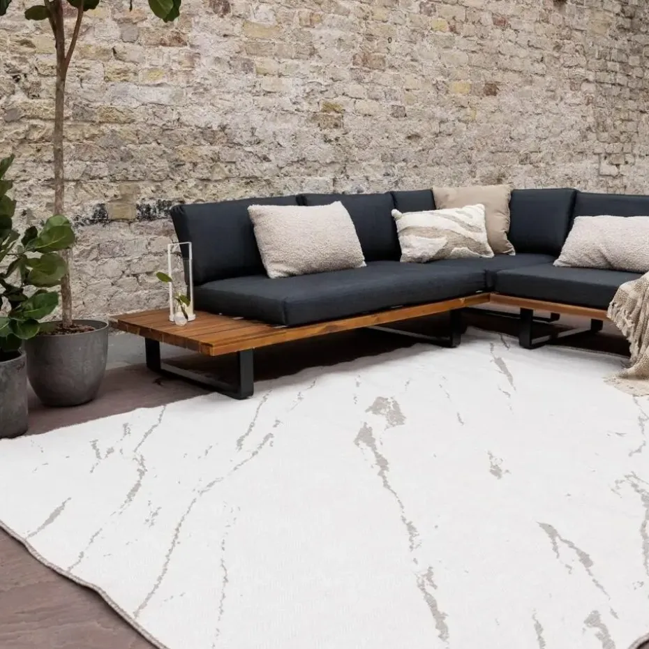 Eva Interior Buitenkleed Marble naturel/wit - 290 x 200 cm