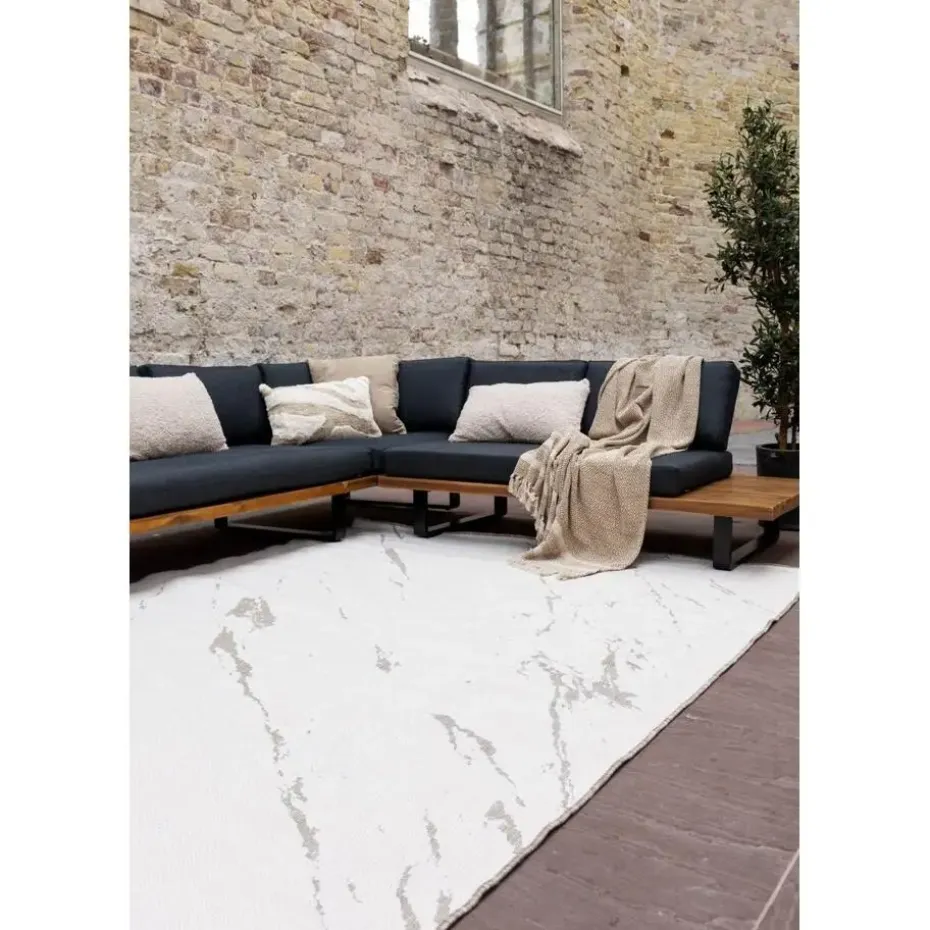 Eva Interior Buitenkleed Marble naturel/wit - 290 x 200 cm