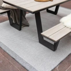 Eva Interior Buitenkleed Border grijs/wit - 340 x 240 cm