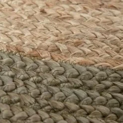 EVA Interior Vloerkleed Jute Rond - Naturel/Groen - 120 Ø