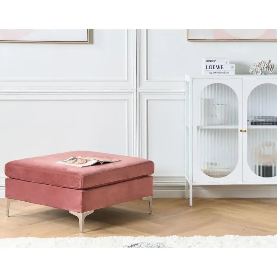 EVJA - Ottomaan - Roze - Fluweel