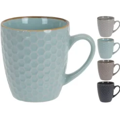 Excellent Houseware Bekers koffiekopjes - 4x - gekleurd - 300 ml