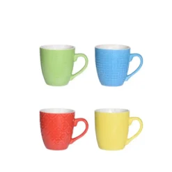 Excellent Houseware Koffiekopjes - 4 stuks - multi-kleur - 240 ml