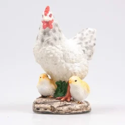 Farmwood Kip tuin beeldje - binnen/buiten - 15 x 10 x 20 cm