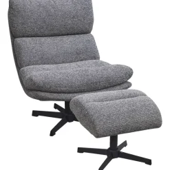 Fauteuil Bobbi incl. hocker - antraciet