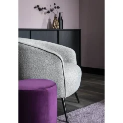 Fauteuil Carlton - bouclé stof - lichtgrijs