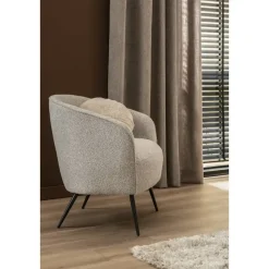 Fauteuil Carlton - bouclé stof - lichtgrijs
