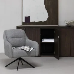 Fauteuil Draaibaar - Stof Taupe - 75x70x85cm - Matthias