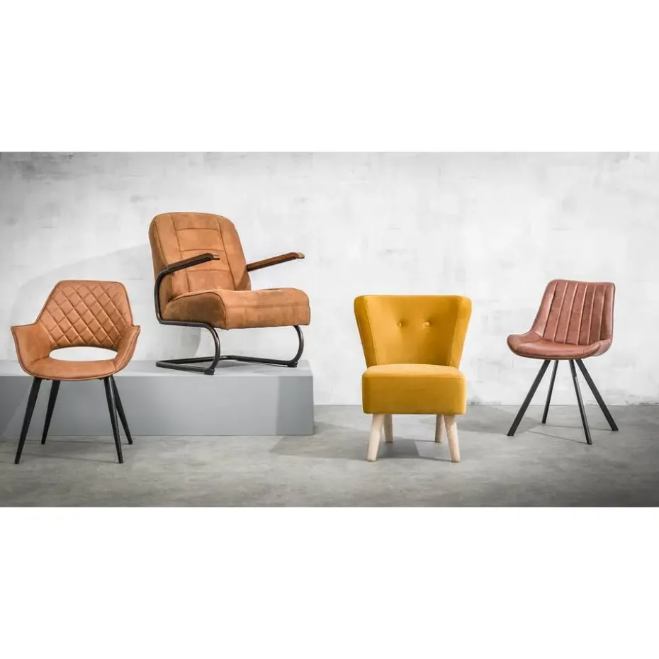 Fauteuil Ivar - stof - cognac