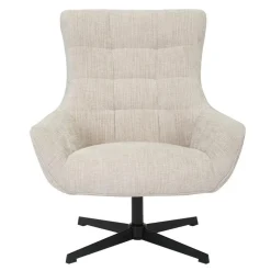 Fauteuil Stof Beige - Draaibaar - Zitdiepte 53cm - 53x53x99cm