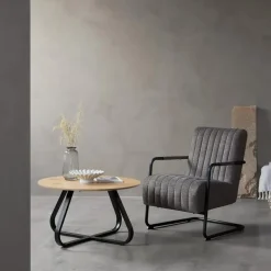 Fauteuil Stof/Metaal Donkergrijs - Incl. Armleuning - Trout