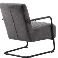 Fauteuil Stof/Metaal Donkergrijs - Incl. Armleuning - Trout